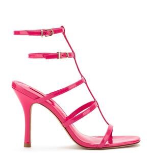 LARROUDÉ Serena Sandal In Pink Patent Leather Size 8 NEW